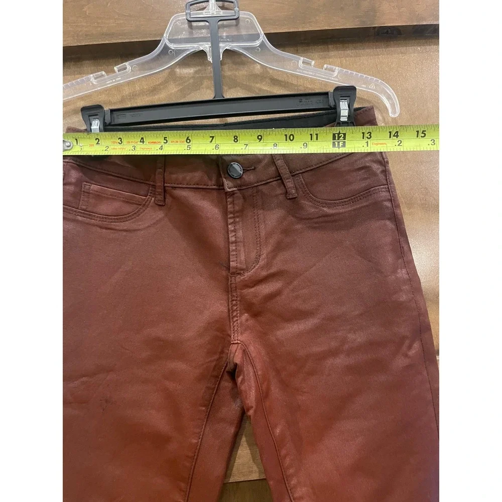 Articles of Society Skinny Coated Jeans‎ Burgundy Raw Hem 5350CT-287 Size 26 NEW